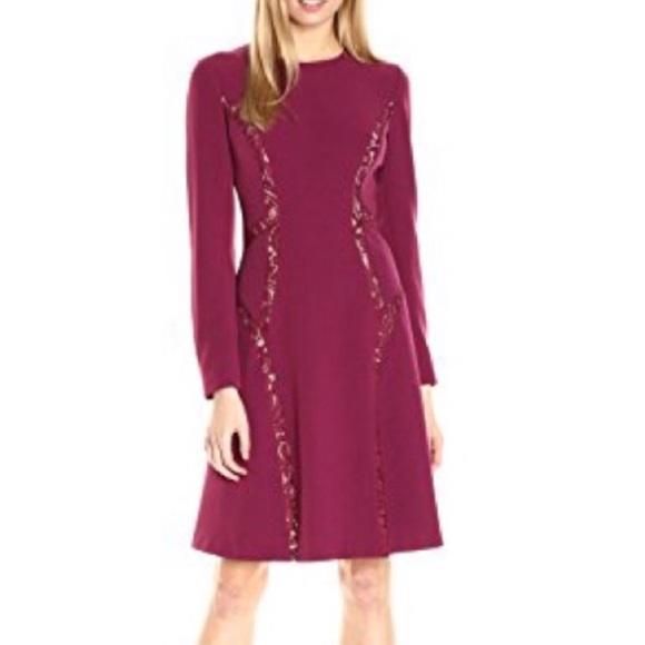 Anne Klein Lace Combo Cowl Neck Fit and Flare - Picture 1 of 7